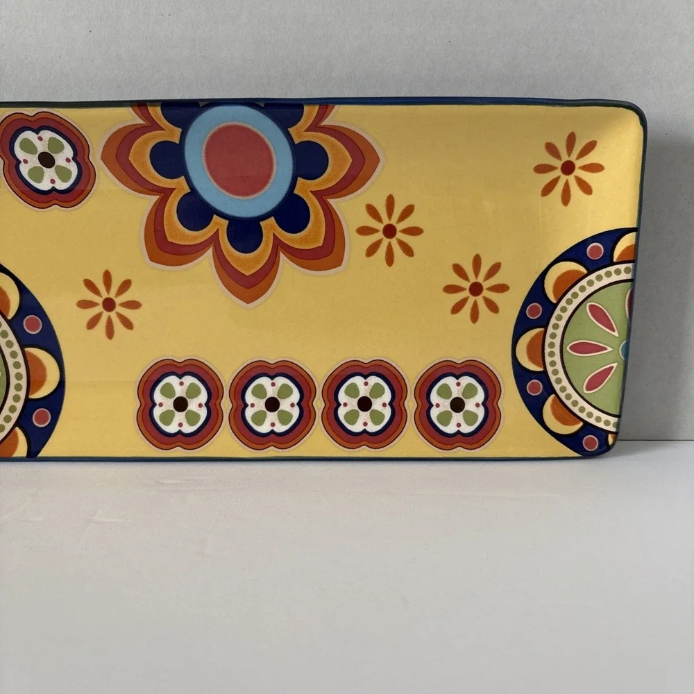 Bico Yellow Tunisian Serving Tray Ceramic 5.5 x 14